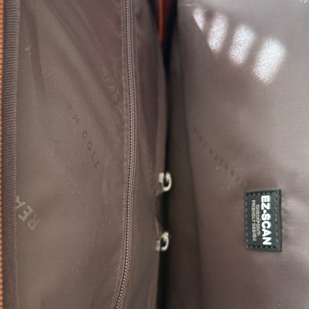 Kenneth Cole Tan Leather Backpack - Picture 6 of 7